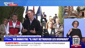 "Nous allons être à vos côtés": le président du gouvernement espagnol s'adresse aux sinistrés après les inondations