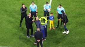 Protocole avant le match entre Marseille et Lyon (1-0) avec Laurent Blanc et Igor Tudor, le 6 novembre 2022