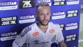Neymar après un match du championnat paulista avec Santos au Brésil, le 17 février 2025