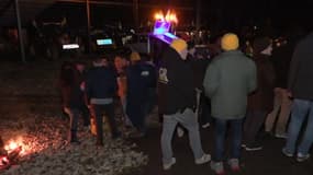 Des agriculteurs à Orveau en Essonne ce dimanche 5 janvier 2025.