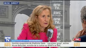 Portables en prison: "Nous allons déployer une politique de brouilleurs et mettre en place des téléphones fixes en cellule", annonce Nicole Belloubet