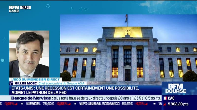 Gilles Moëc (Groupe AXA) : Une récession est certainement une possibilité, admet le patron de la FED - 23/06