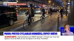 Grève du 31 janvier: du monde sur les pistes cyclables à Paris