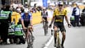 Wout Van Aert célèbre sa victoire lors de l'E3 Classic, le 24 mars 2023.