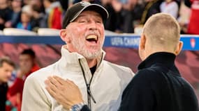 L'entraîneur de Brest, Eric Roy, lors d'un match de Ligue des champions en Autriche, le 1er octobre 2024