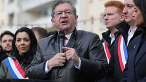 Le leader de La France insoumise, Jean-Luc Mélenchon, à Lille le 18 avril 2024 