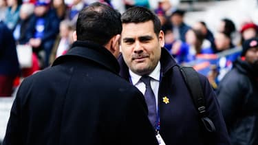 Matthieu Lartot au Stade de France (Saint-Denis) le 18 mars 2023