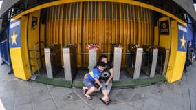 L'entrée du stade de la Bombonera à Buenos Aires