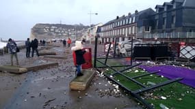 Tempête Eleanor : à Fécamp, les dégâts sont nombreux aux abords de la plage