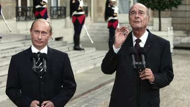 Vladimir Poutine et Jacques Chirac
