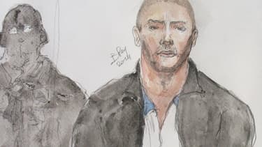 Un croquis judiciaire de Mehdi Nemmouche réalisé le 26 juin 2014
