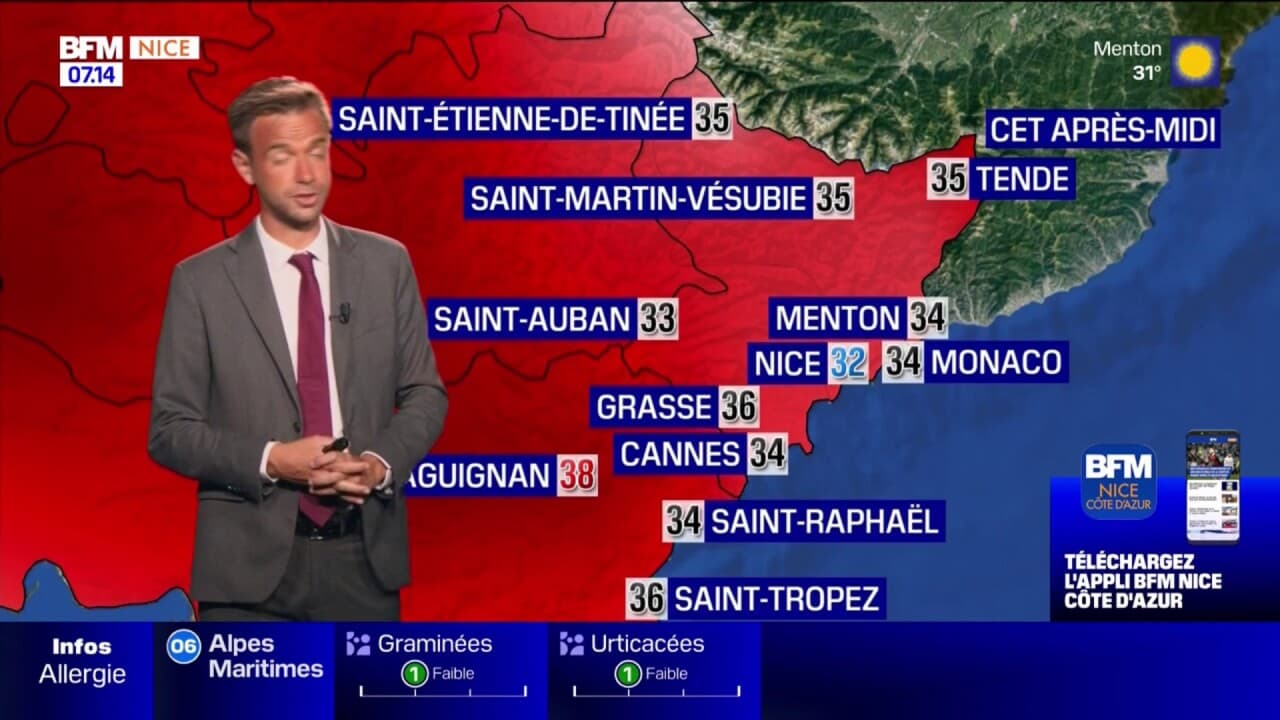 Météo Côte d’Azur une journée caniculaire et ensoleillée, 34°C