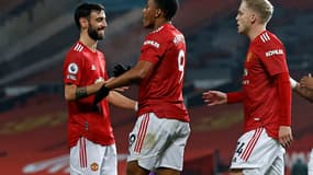 Bruno Fernandes, Anthony Martial et Donny van de Beek