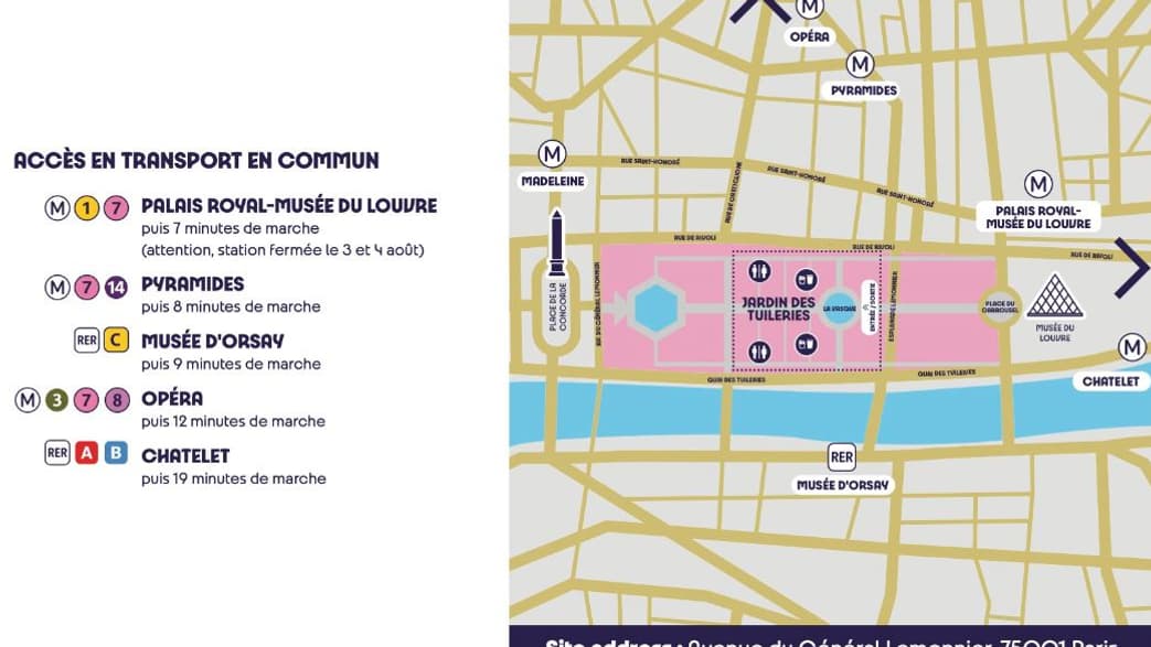 Plan d'accès à la vasque paralympique Plan d'accès à la vasque paralympique
