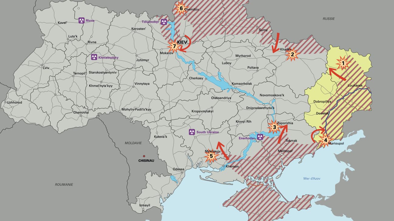 La situation en Ukraine au 6 mars 2022.