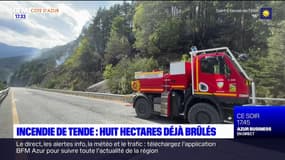 Incendie de Tende: huit hectares déjà brûlés, les pompiers toujours sur place