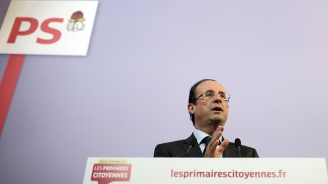 François Hollande le 19 octobre 2011 à Paris, lors d'une conférence de presse sur les primaires au PS