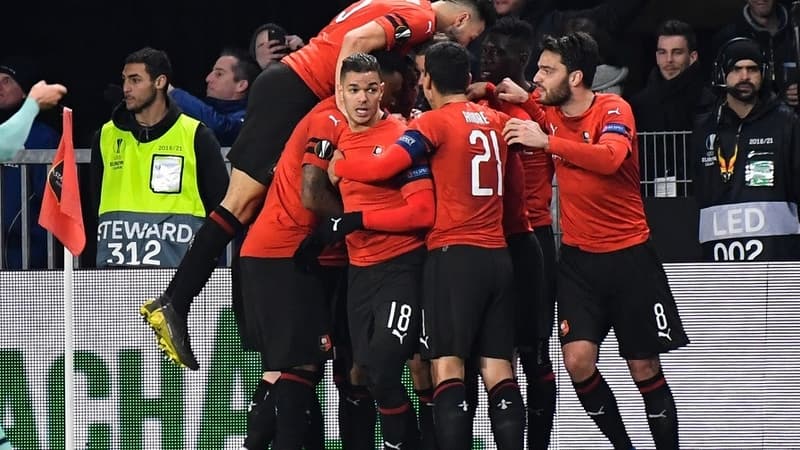 Les Rennais ont exulté lors du 8e aller de Ligue Europa contre Arsenal.