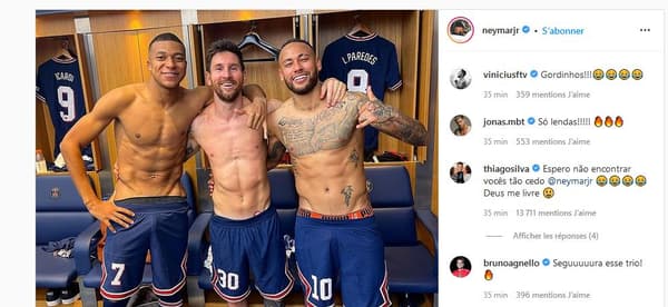 Le commentaire de Thiago Silva sous la photo du trio Mbappé-Neymar-Messi