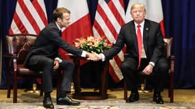 Emmanuel Macron et Donald Trump lors de leur rencontre à New York, le 24 septembre 2018. 