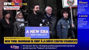 Le maire élu de New York, Zhoran Mamdani, se joint aux employés de Starbucks en grève