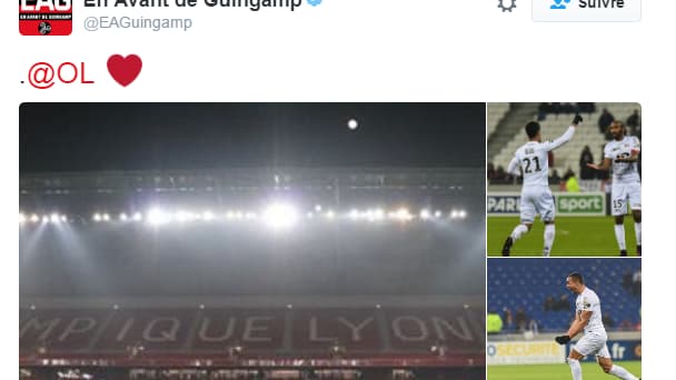 Le chambrage sympa de l'OL par Guingamp