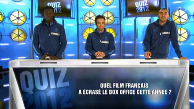 Les Bleus lors de leur "Quiz 2012" sur Téléfoot (TF1).