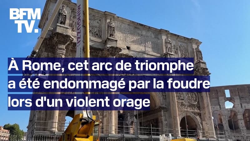 Rome: l'Arc de Constantin endommagé par la foudre, une touriste trouve des morceaux du monument