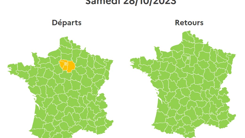Les prévisions de circulation du samedi 28 octobre 2023 par Bison Futé.