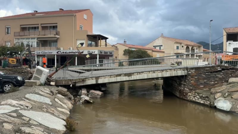 Les fortes pluies provoquent l'effondrement d'un pont en Haute-Corse