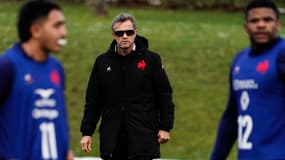 Fabien Galthié lors d'un entraînement du XV de France, le 24 janvier 2024