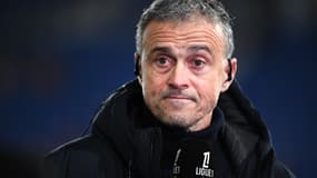 Luis Enrique s'exprime en marge du match PSG-Saint-Etienne (2-1, L1), le 12 janvier 2025