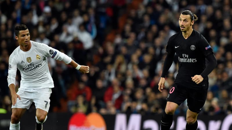 Cristiano Ronaldo et Zlatan Ibrahimovic, lors de Real Madrid-PSG en 2015