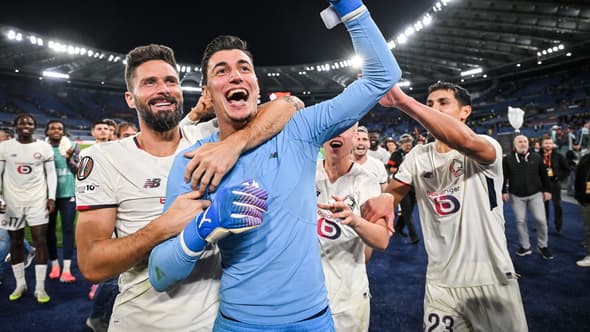 Berke Ozer après le match de Ligue Europa entre l'AS Rome et Lille - le 02/10/2025