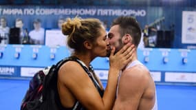Les spécialistes du pentathlon moderne Élodie Clouvel et Valentin Belaud