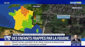Trois enfants frappés par la foudre pendant un entraînement de foot dans le Pas-de-Calais