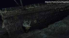 Un scan numérique a permis, pour la première fois, d'accéder à une vue en 3D de l'ensemble de l'épave du Titanic comme si elle était vidée de son eau.