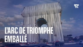 L’Arc de Triomphe se transforme en un géant paquet-cadeau