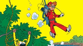 Détail d'une couverture de Spirou de Franquin