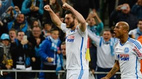 André-Pierre Gignac et André Ayew avec l'OM en 2015