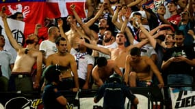 Des supporters de l'OL à Séville