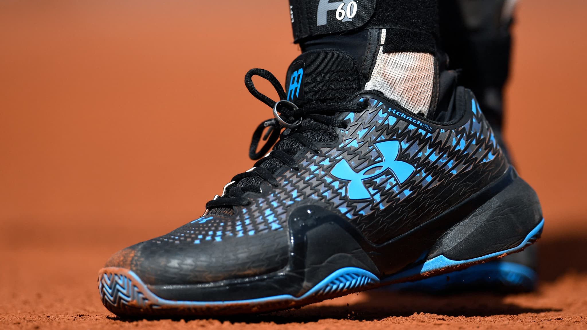 L'alliance d'Andy Murray sur ses baskets, à Roland-Garros le 7 juin 2017