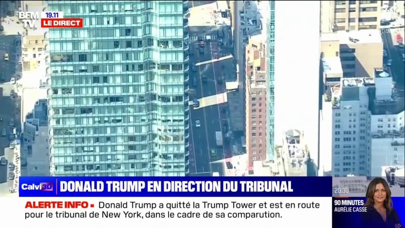 Donald Trump a quitté la Trump Tower et est en route pour le tribunal de New York dans le cadre de sa comparution