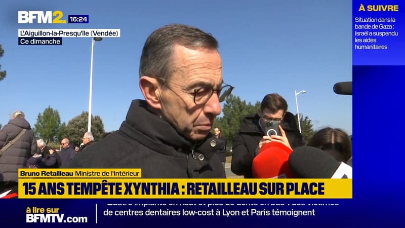 15 ans après le passage de la tempête Xynthia, Bruno Retailleau rencontre les sinistrés en Vendée