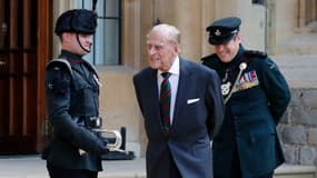 Le prince Philip mercredi lors de la cérémonie de ses adieux au régiment des Rifles