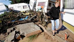 Au Muy, près de Draguignan, après les pluies torrentielles qui ont causé la mort d'au moins 25 personnes et provoqué de très importants dégâts. La préfecture du Var a annoncé la fin des opérations de sauvetage dans le département, et les services de secou