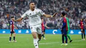 Kylian Mbappé lors de Real Madrid-Barça en finale de la Supercoupe d'Espagne, le 12 janvier 2025 en Arabie saoudite
