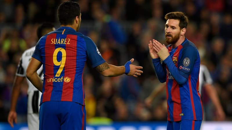 Messi, Suarez.