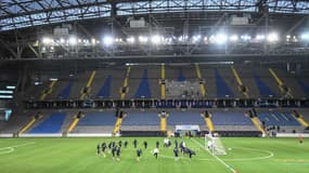 Les Bleus à l'entraînement au Kazakhstan, le 27 mars 2021.