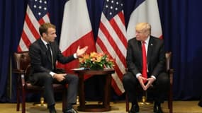 Le président français Emmanuel Macron, à gauche et son homologue américain Donald Trump à New York, le 24 septembre 2018.